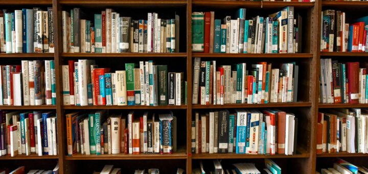 assorted books on book shelves